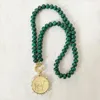 Sautoirs Mode créative femmes cheval pièce pendentif charme collier à la main corde noeud Malachite clavicule chaîne baroque perle embellissement 231010