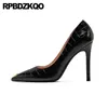 Dress Shoes High Heels Ultra Big Size 33 Slip On Metal Tip Pointed Toe Women Cowhide 44 Pumps Crocodile Low Heel Alligator Thin Kitten