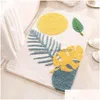 Bath Mats Bath Mats Inyahome Leaves Bathroom Rugs Nonslip Soft Microfiber Mat Water Absorbent Hine Washable Shower Floor Rug 230711 Ho Dhnjy