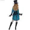 Costume à thème Alice au pays des merveilles Clown Mad Hatter Come pour adultes femmes Tailcoat veste magicien Cosplay Halloween carnaval robe magique Q240307