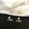 Charm designer Miu's High Quality Light Luxury Pearl Earrings Two Wear Letter Sweet French Premium 6NNW 2RBL