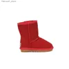 Laarzen 2024 Australië Warm Mini Half Baby Snowboots Enkel Klassiek Winter Vol Bont Pluizige Harige Kinderlaarsjes Jongens Meisjes Platform Kastanje Q231011