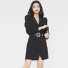 Casual Dresses Zawfl 2021 Autumn Vintage Ruffles Patchwork Blazer Vestidos Office Work Single Breasted Mini Full Sleeve BodyCon323f