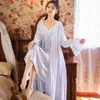 Mulheres Sleepwear Cottagecore Nightgowns Victorian Sexy Night Robe Lace Dress Sets Mulheres Primavera Vintage Outono Algodão Princesa Vestido Fada