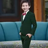 Nieuwe Knappe Pakken Blazer Kid's Suits Groen Prom Bruiloft Jongen Tuxedo Kinderkleding Set Leuke Formeel Pak 2 Stuks Jas Pants2304