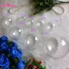 Envoltura de regalo 100 unids Navidad Tress Decoraciones Bola 3 cm Transparente Plástico Abierto Claro Adorno Adorno Regalo Presente Caja Decoración 231009