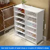 Jomifin Étagère à Chaussures Armoire de Rangement avec Portes Organisateur de Chaussures Portable Extensible Support Debout Rangement Bottes Pantoufles 231010