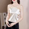 Women's Tanks 4XL Satin Silk Summer Cropped Top Women Tank Vest White Black Red Sexy Sleeveless Backless Female Clothing