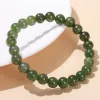 Natural Chinese Green Jade Bracelets Gemstone Jewelry Strand Elastic Bracelets Wrist hand Lucky Gift