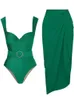 Costumi da bagno da donna 2023 Estate Sexy Verde Tinta unita Bikini Body Donna One Piece Monokini femminile Push Up Backless Costume da bagno