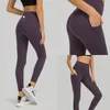 LU-678 Осень и зима новые однотонные спортивные брюки для фитнеса с девятью точками женские брюки с высокой талией и подъемом бедер для фитнеса и йоги