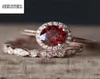 Super Ruby Rose Gold Pierścień Luksusowy Pierścień Red Kamienne Pierścienie dla kobiet Kryształ Wedding Bague Femme Anilos Mujer Silver 925 Biżuterii 65658114008592