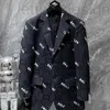 Kurtki męskie projektant OS Lose Fit Blazers Designer Jacket List do drukowania pojedynczych piersi Płaszcze Business Men Opiek Opieki Obiaste odzież Wnjj