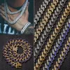 15mm 6 Colors Cuban Link Chain Necklace for Men Personalized Gold Silver Hip Hop Bling Diamond Miami Rapper Bijoux Mens Chains Men249g