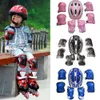 Joelheiras de cotovelo 7pcs meninos meninas conjunto de equipamentos de proteção prático skate ciclismo protetores de pulso capacete de segurança joelheiras à prova de choque skate 231010