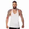 Hela fitness Bodybuilding Tops Män Viktlyftningstoppar Solid Cotton Stringer Y Back Racer Vest Gym Clothing Casual Clot2643