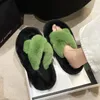 Pantoufles Chaussures d'hiver pour femmes à semelles épaisses en peluche fête décontractée sangle à bout ouvert intérieur antidérapant maison