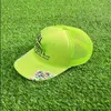 Modeontwerper Fluorescerend Groen Ball Caps Casual Brief Gebogen Rand Baseball Cap Mode Letters Graffiti Hat2521