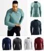 2021 Herren T-Shirt Yoga Europa US Laufen Fitnessbekleidung schnell trocknendes T-Shirt Sportbekleidung langärmeliges Kompressionstraining Stretch Slim Strumpfhosen Tops5872153