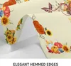 Table Cloth Thanksgiving Pumpkin Flower Rectangle Tablecloth Holiday Party Decoration Waterproof Fabric for Dinner Kitchen Decor 231009