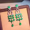 أقراط Dangle Kjjeaxcmy Gine Jewelry Natural Emerald 925 Sterling Silver Women Gemstone Support Test Luxury Classic