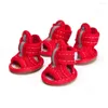 Vêtements pour chiens Casual Chaussures antidérapantes Chiot Petit animal de compagnie Printemps Été Respirant Sandales en maille douce avec fournitures de sangle réfléchissantes