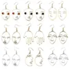 Boucles d'oreilles pendantes en métal pour fille, lustre à la mode, visage percé, personnalité exagérée, Silhouette en métal pour étudiant, bijoux quotidiens, cadeau 292l