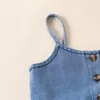 Vêtements Ensembles pudcoco enfants shorts de bébé filles ensembles denim Ruffled Camisole avec tenue de 2 pièces d'été