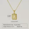 Pendanthalsband Kvinnors initiala halsband 14K Guldpläterad rostfritt stålkedjan Letter Square smycken