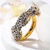 Leopard Panther Bangle Bracciale da donna Femme Smalto Animale Cristallo Regalo per feste Oro Brazalete Mujer Gioielli indiani Kpop Moda 2109235E