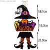 Andra evenemangsfestleveranser 2023 Halloween Pumpkin Hanging Sign Spooky Witch Bat Trick or Treat Banner Front Door Decor Halloween Party Decorations For Home Q231010