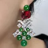 Correntes Zircon Colar Earnail Conjunto Requintado Temperamento Jóias Vestido De Noiva De Casamento