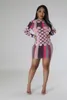 Robes décontractées Coloré Stripe Imprimer Moulante Mini Robe Automne Femmes O Cou À Manches Longues Stretch Slim Tendance Streetwear Tenues