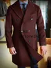 Men's Wool Blends Coat Long Lapel Doublebreasted Winter Casual Fashion Comfortable Commuting Slim Design 2023 231009