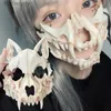 Costume Accessories Halloween Skull Party Mask Anime Dragon God Skeleton Half Face Masks Bone Skull Animals Mask Cosplay Dance Prom Come PropsL231010