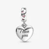 New Arrival 100% 925 Sterling Silver Mom Script Heart Dangle Charm Fit Original European Charm Bracelet Fashion Jewelry Accessorie271z