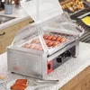 Electric Ovens Dog Roller Grill Machine With Transparent Sneeze Guard 7 Nonstick 304SS Rollers And Dual Temp Control Cooker Machine-12