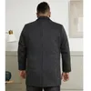 Мужская одежда из смеси шерсти 5XL 6XL 7XL 8XL 9XL размера плюс Свободное длинное пальто с узором «гусиные лапки» Осень-зима Брендовая модная толстовка 231009