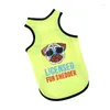 Hundebekleidung, niedliche Haustier-Weste, gestreifte Kleidung, ärmelloses Sommer-Katzen-T-Shirt, Welpen-Shirt, langlebiges einfarbiges Accessoire