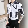 Men's Casual Shirts Spring Summer Thin Half Sleeve Turn-down Collar Button Simplicity Printing Fashion Business Clothing 2023