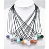Pingente colares moda pedra natural hexagonal prisma coração druzy colar para mulheres turquesa cristal com corrente de aço inoxidável dhvfm