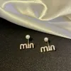 Charm designer Miu's High Quality Light Luxury Pearl Earrings Two Wear Letter Sweet French Premium 6NNW 2RBL