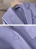 Trajes de mujer Blazer para mujer 2023 Otoño Invierno en púrpura albaricoque femenino manga larga elegante moda negocios formal oficina dama chaqueta abrigo