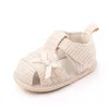 Sandals Kruleepo 0-3Y Baby Kids Girls Striped Color Bowtie Slipper Shoes Children Spring Summer Cotton Fabric Bottom Sandalias