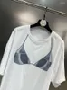 Camisetas femininas vgh casual hit cor impressão camisa para mulheres em torno do pescoço manga curta solta streetwear roupas de moda feminina 2023