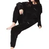Женская одежда для сна, 2 шт./компл., женский пижамный комплект, свободный однотонный топ с длинными рукавами, брюки с эластичной резинкой на талии, уютная женская ночная рубашка для сна для дома