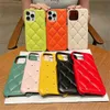 Mobiltelefonfälle Luxus Matte 3D-Diamantgitter-Leder-Textur-Hülle für iPhone 12 13 14 Pro Max 11 Einfarbige stoßfeste Rückseite Capa 231010