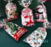 Christmas Decorations Candy Bag Gift Cookie Bags Biscuits Snack Plastic Transparent Packaging Party Decoration Supplies