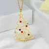 Collana per albero di Natale in acciaio inossidabile con diamanti colorati Nome di famiglia personalizzato per albero di Natale, regalo per la famiglia e gli amici