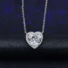 Heart Love 2ct Moissanite Pendant 925 Sterling Silver Charm Wedding Pendants Necklace For Women Party Choker Jewelry Gift313o